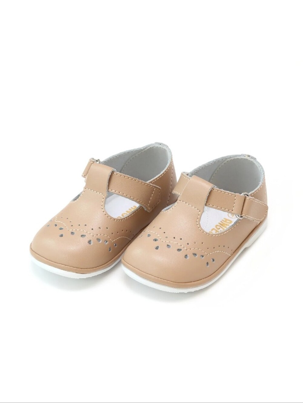 L'Amour Angel Baby T-Strap Perforated Mary Jane Leather Shoe NEW